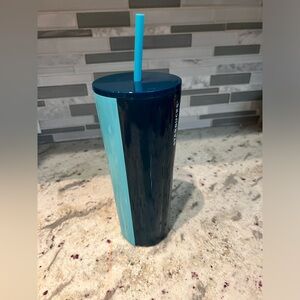 2022 Starbucks  Stainless Two Toned Blue Aqua Tumbler  24oz